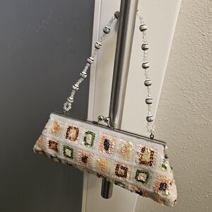 Elegant Beaded Clutch with Multicolor Accents